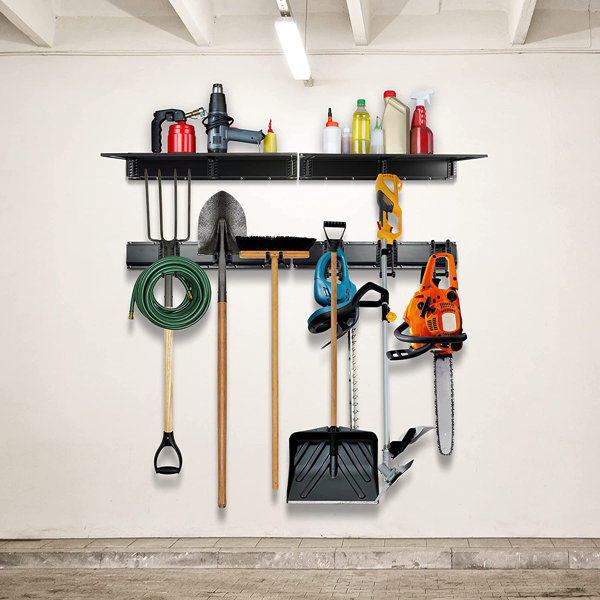 Garden tool rack discount wall